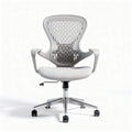 Sedia ergonomica girevole in tessuto grigio con base in metallo 50 x 50 x 90cm
