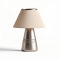 Lampada da tavolo in metallo con paralume beige dimensioni 20 x 20 x 30cm