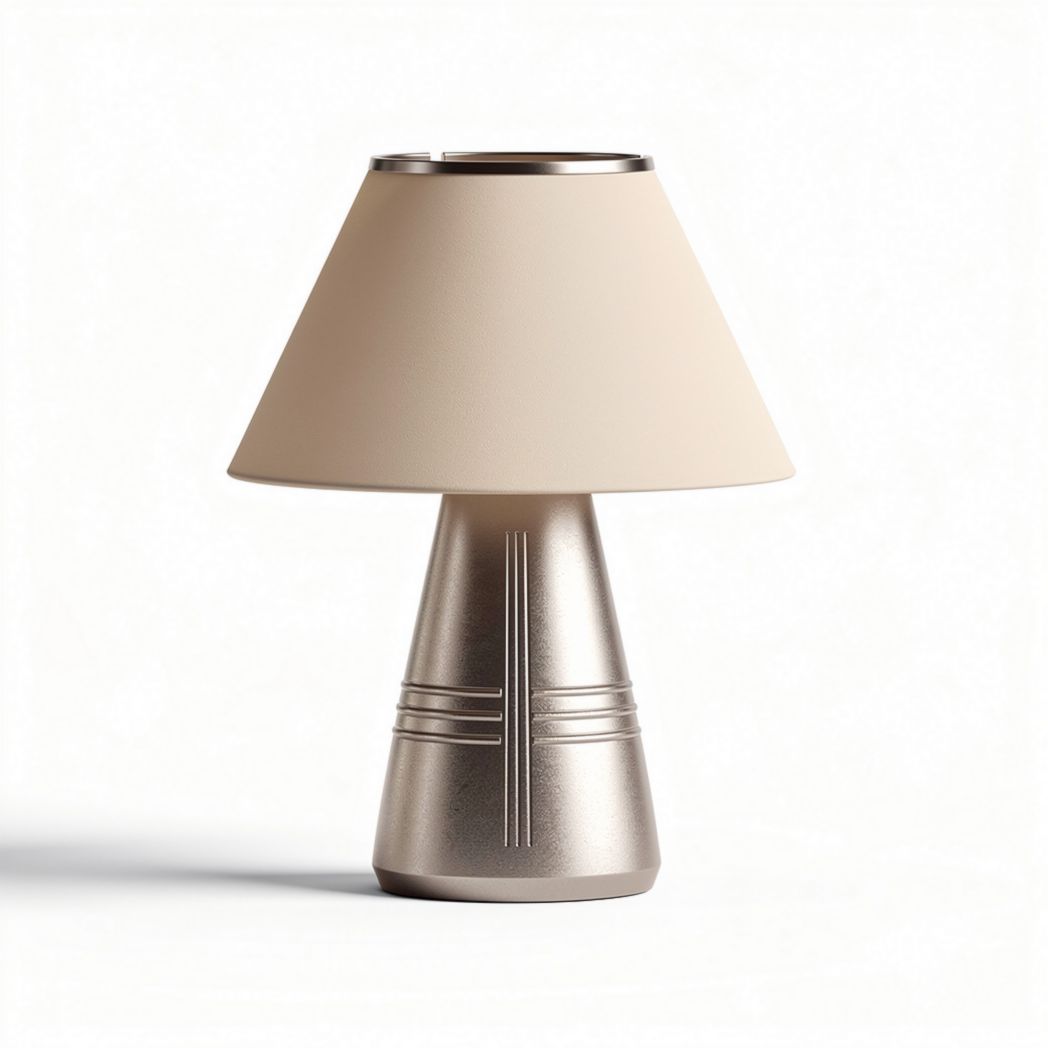 Lampada da tavolo in metallo con paralume beige dimensioni 20 x 20 x 30cm