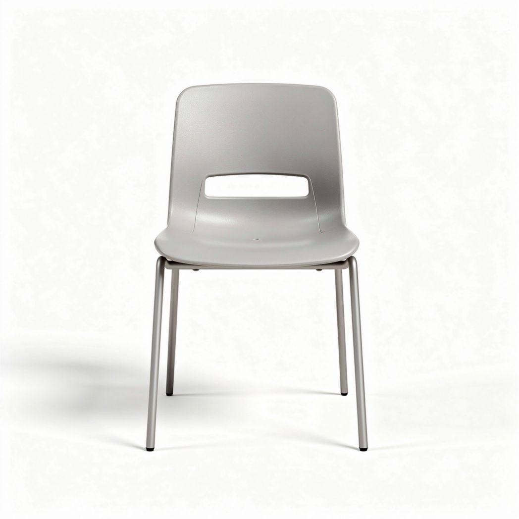 Sedia in plastica grigia con struttura in metallo dimensioni 40 x 45 x 80cm