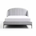 Letto matrimoniale grigio con testiera imbottita 200 x 150 x 100cm
