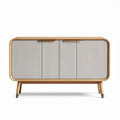 Credenza in legno di bambù con ripiani grigi dimensioni 90 x 40 x 70cm
