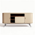 Mobiletto tv in legno con finitura beige e ripiani interni 120 x 40 x 50cm